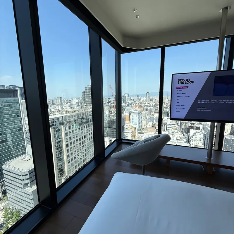 Osaka skyline hotel view