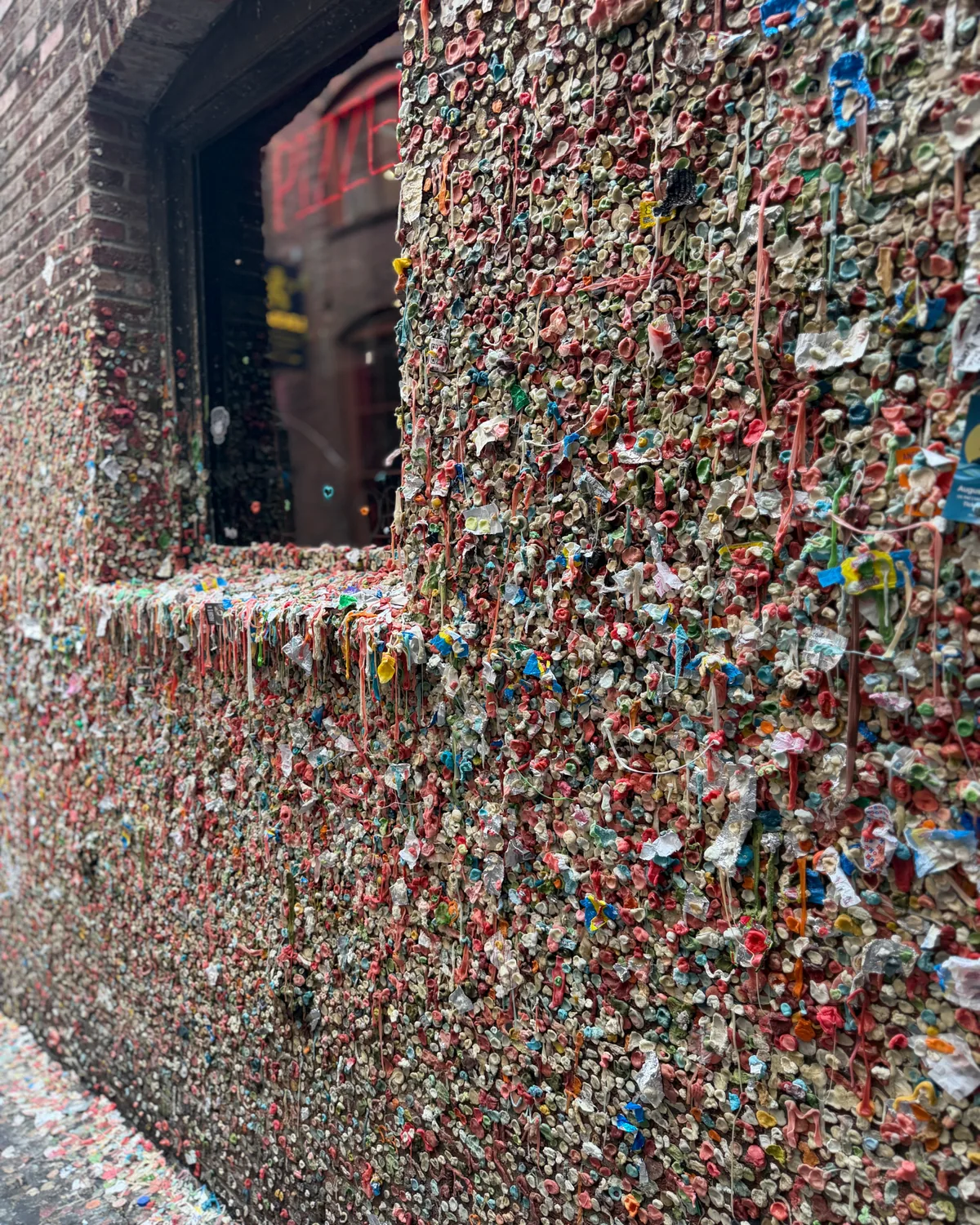 Seattle Gum Wall at Pike Place Market before a Virgin Voyages Alaska cruise